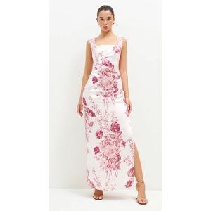 Reformation Earl Silk Dress in Crista